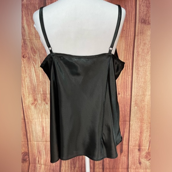 Lane Bryant black satin chiffon sequins adjustable straps camisole cami size 16 - Picture 9 of 17